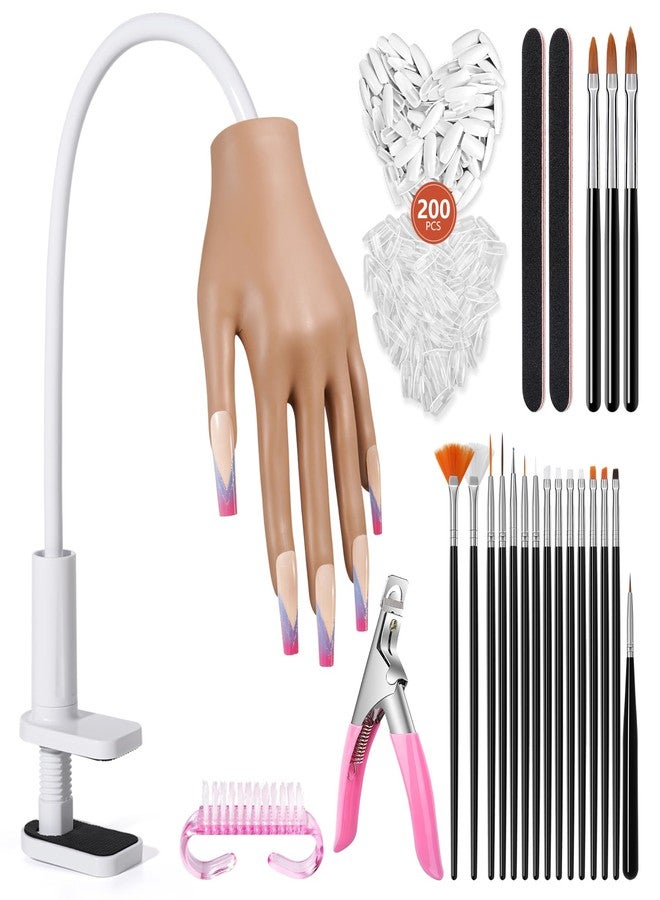 Wilfniee Practice Hand for Acrylic Nails: Nail Tips Won't Fall off From Fake Nail Practice Hand - Flexible Nail Mannequin Hand Practice for Beginners - Image 1